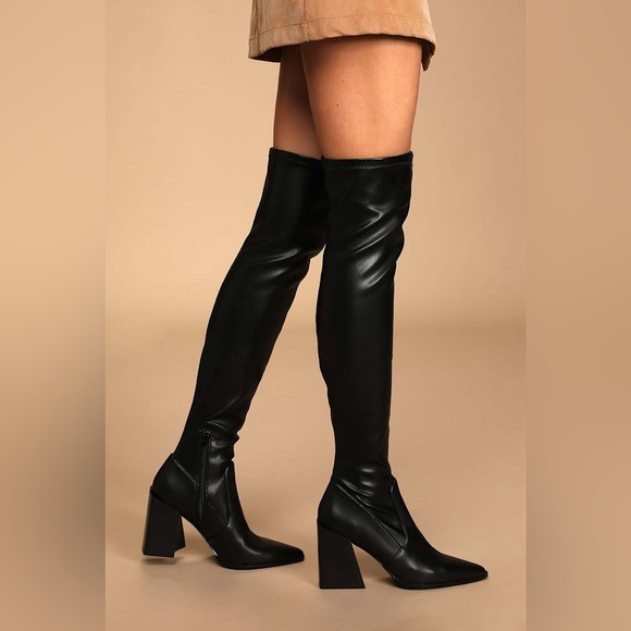 Steve Madden Tanzee Black Over-the-Knee Boots (Size:9) - Picture 2 of 16